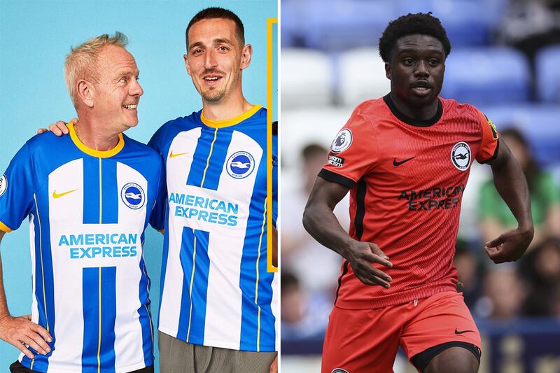 No 3: Brighton's home and away kits. Photo: Brighton / Instagram / Getty Images
