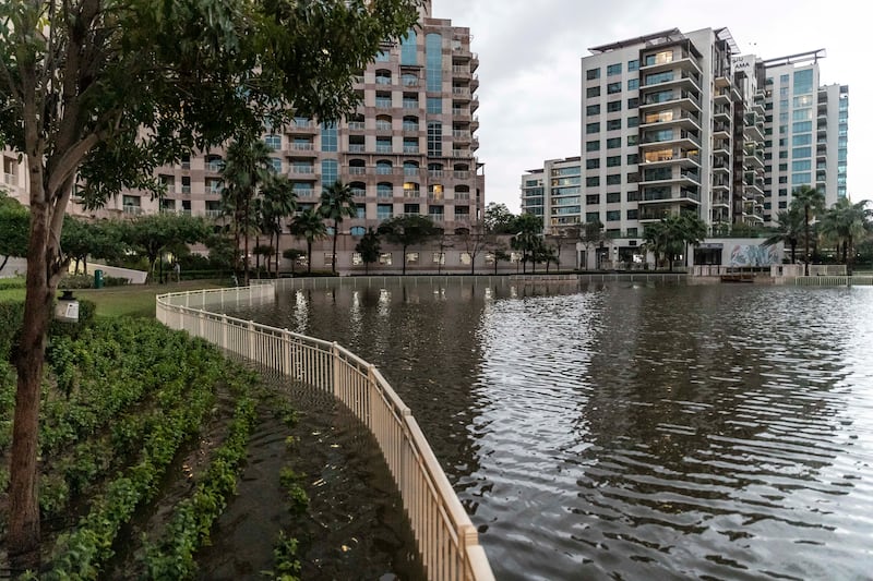 Heavy rain fell throughout the night with more downpours on the way. Antonie Robertson / The National


