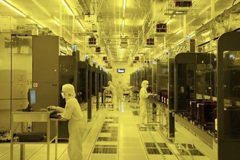 Atic and SRC have launched a research and development centre in Abu Dhabi. Above, GlobalFoundries' clean room in Singapore. Courtesy Atic