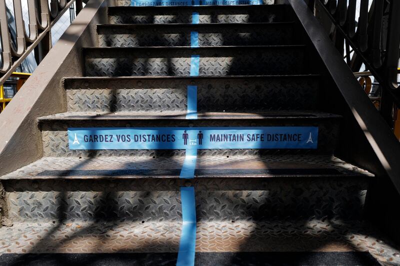 Visitors will be required to take the stairs to access the Tour Eiffel. AP