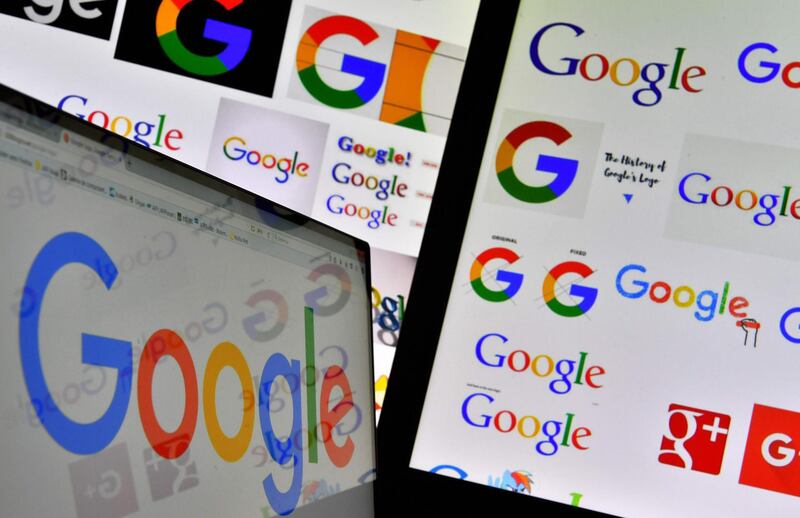 (FILES) This file photo taken on November 20, 2017 shows shows logos of US technology company Google displayed on computer screens.
Google is accused of illegally collecting data belonging to more than five million UK iPhone users, in a mass legal action launched on November 30, 2017. A campaign group dubbed 'Google You Owe us' says the tech giant owes consumers "trust, fairness and money" after unlawfully placing cookies on mobile phones between 2011 and 2012.
 / AFP PHOTO / LOIC VENANCE