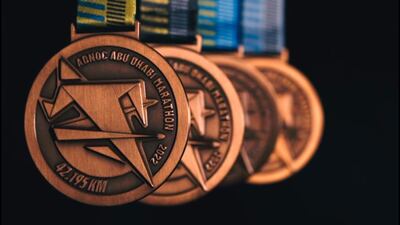 The new Adnoc Abu Dhabi Marathon medals. Photo: Abu Dhabi Marathon