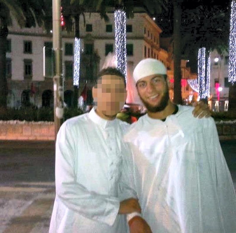 An undated photo released by a social network shows the 25-year-old Moroccan suspect in Friday's shooting, named as Ayoub El-Khazzani (R), who was overpowered by two US servicemen and other passengers before he could kill anyone during an attack aboard an Amsterdam-Paris Thalys train on August 21, 2015. He lived in (southern) Spain in Algeciras for a year, until 2014, then he decided to move to France. Once in France he went to Syria, then returned to France, according to a Spanish anti-terror source. AFP PHOTO / SOCIAL NETWORK

= RESTRICTED TO EDITORIAL USE - MANDATORY CREDIT "AFP PHOTO / SOCIAL NETWORK" - NO MARKETING NO ADVERTISING CAMPAIGNS - DISTRIBUTED AS A SERVICE TO CLIENTS = (Photo by - / - / AFP)