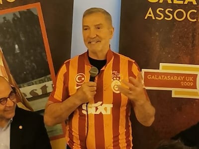 Graeme Souness speaks at a Galatasary supporters event in a London restaurant. Photo: Andy Mitten