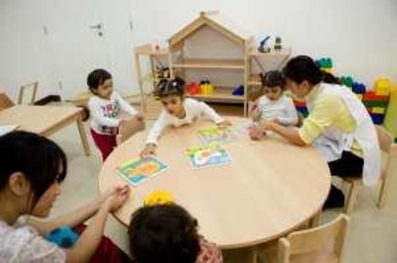 Dubai, UAE - February 3, 2010 -  Preschool classroom at the new DEWA child care next to Wafi Mall. (Nicole Hill / The National) *** Local Caption ***  NH DEWA02.jpg