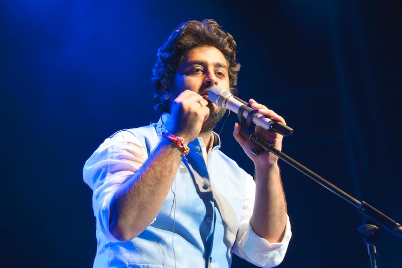 LONDON, UNITED KINGDOM - AUGUST 29: Arijit Singh performs on stage at Indigo2 at O2 Arena on August 29, 2014 in London, United Kingdom. (Photo by Robin Little/Redferns via Getty Images)