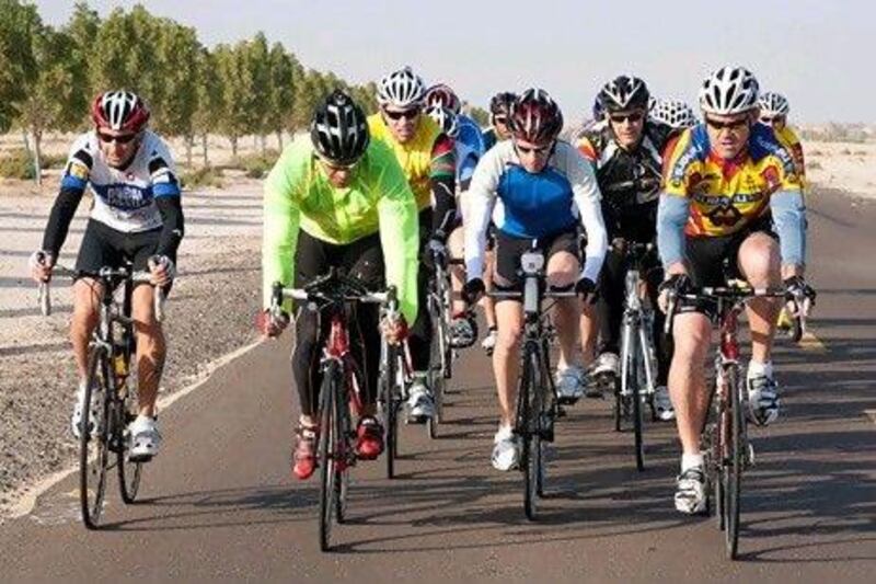 Cycle Safe Dubai, a non-profit organisation, conducts Friday and Saturday rides of up to 100km. Duncan Chard for The National