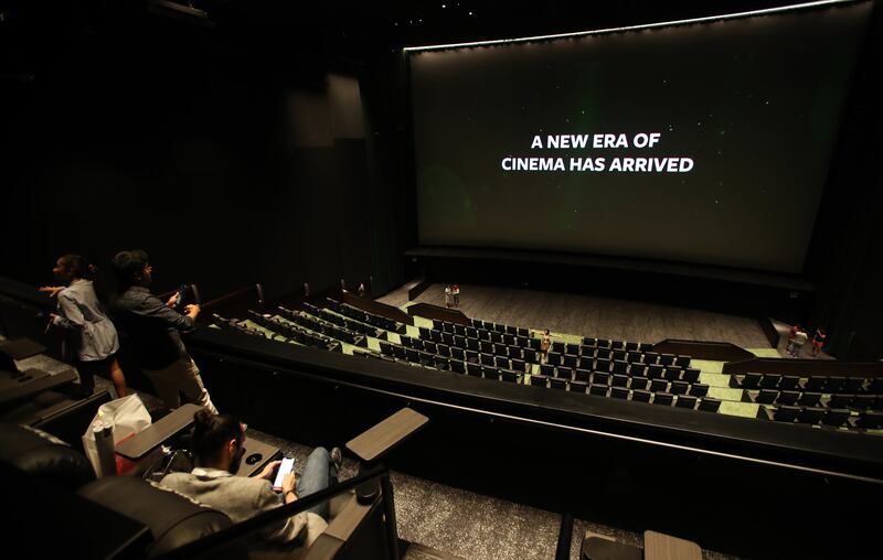 A message from Roxy Xtreme to film fans at Roxy Cinemas in Dubai Hills Mall, where the biggest cinema screen in the Middle East has been installed.