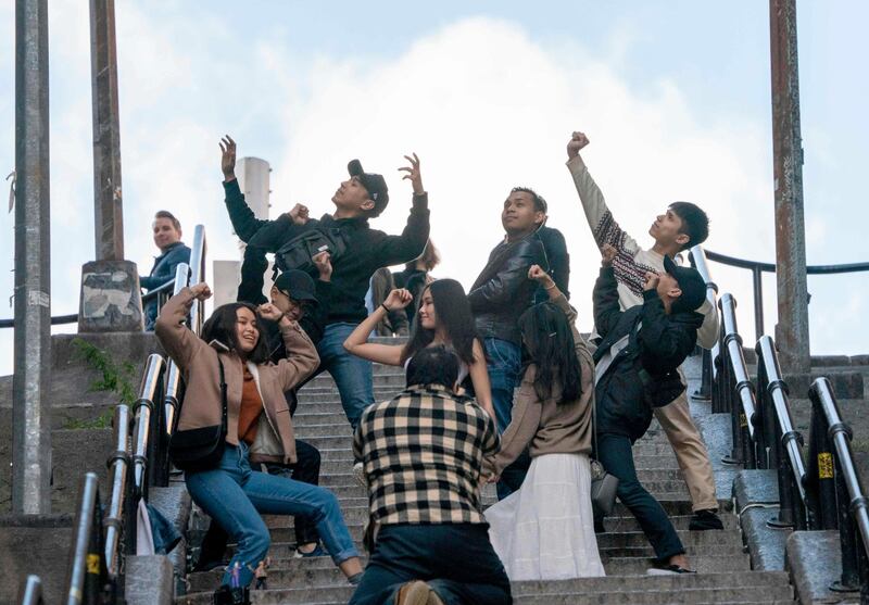 The 132 steps that connect Shakespeare Avenue to Anderson Avenue are usually rather quiet, but tourists from all over the world have flocked to them since they saw Joaquin Phoenix dancing on the steps in the blockbuster 'Joker'. AFP