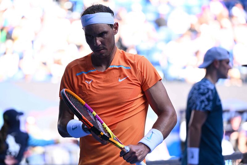 Spain's Rafael Nadal reacts as he plays against Britain's Jack Draper. AFP