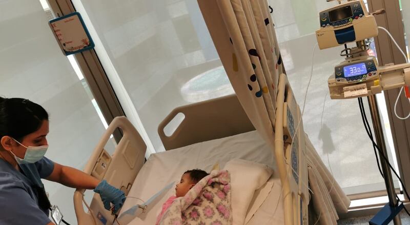 Malak, was born with spinal muscular atrophy. She is being treated at Al Jalila Children's Speciality Hospital. Courtesy: Mohammed Al Alami