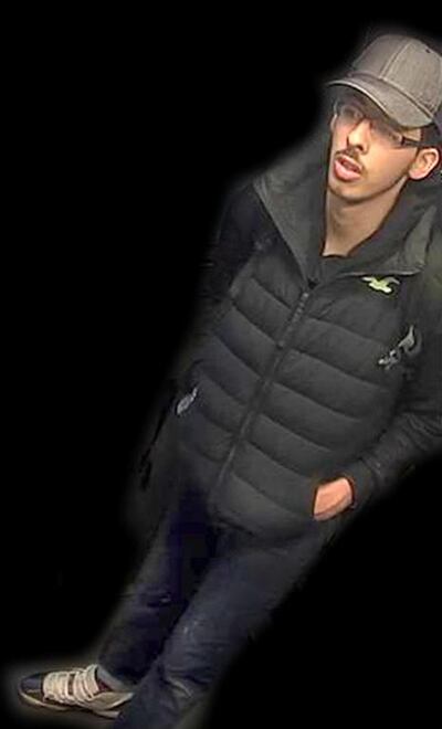 The Manchester bomber Salman Abedi is seen in this image taken from CCTV on the night he committed the attack. Greater Manchester Police / Handout via Reuters