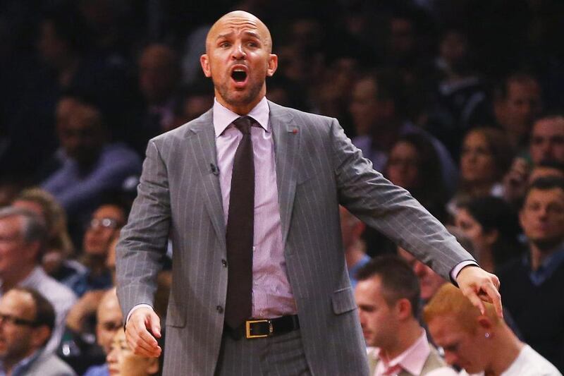 Brooklyn Nets coach Jason Kidd is finding the transition to the bench a difficult one. Al Bello / AFP

