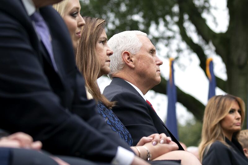 US Vice President Mike Pence listens during the announcement of President Donald Trump's nominee for associate justice of the US Supreme Court during a ceremony in the Rose Garden of the White House in Washington. Bloomberg