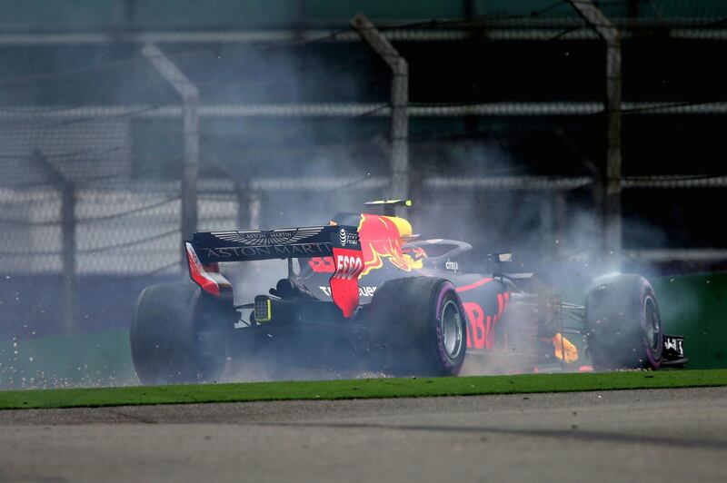 SHANGHAI, CHINA - APRIL 13: Max Verstappen of the Netherlands driving the (33) Aston Martin Red Bull Racing RB14 TAG Heuer locks a wheel under braking during practice for the Formula One Grand Prix of China at Shanghai International Circuit on April 13, 2018 in Shanghai, China.  (Photo by Charles Coates/Getty Images)