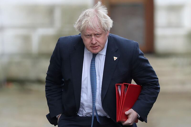 (FILES) In this file photo taken on March 07, 2018 Britain's then Foreign Secretary Boris Johnson arrives in Downing Street in London.
Britain's Conservative Party Chairman Brandon Lewis said on August 7, 2018 he had asked former foreign secretary Boris Johnson to apologise for disparaging comments he made about Muslim women wearing burqas. / AFP PHOTO / Daniel LEAL-OLIVAS