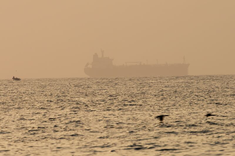 The oil tanker Mercer Street, which came under attack last week off Oman, is seen moored off Fujairah, UAE.