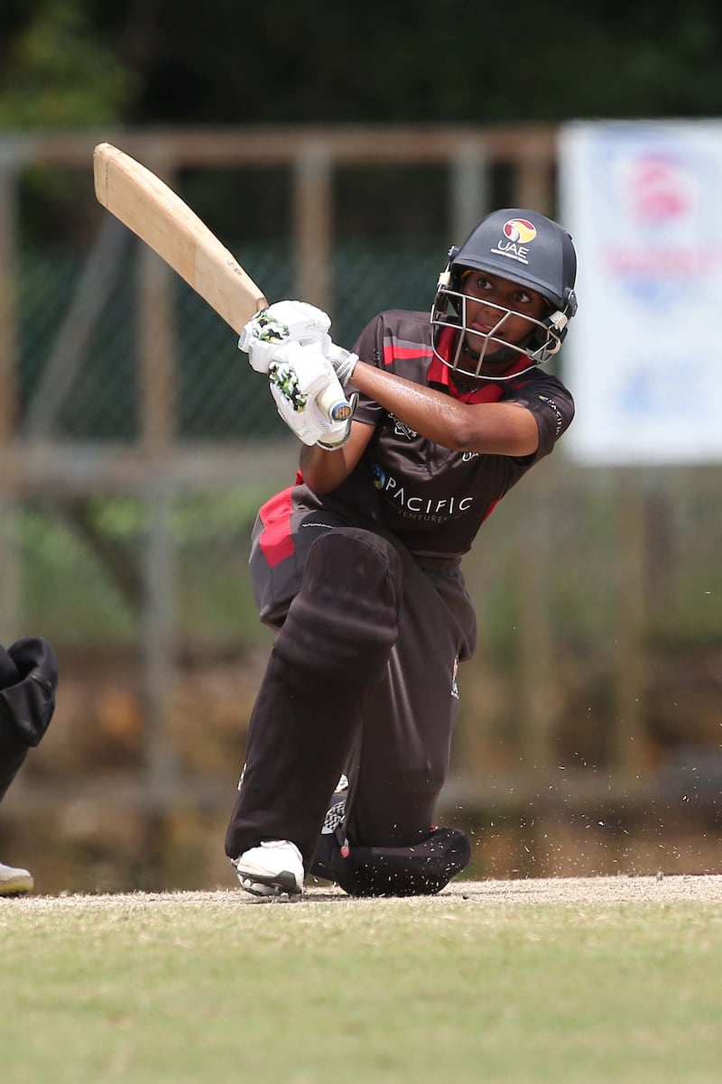 Theertha Satish top scored for UAE in the ACC Women's T20 Championship final against Malaysia. Photo: Malaysia Cricket Association