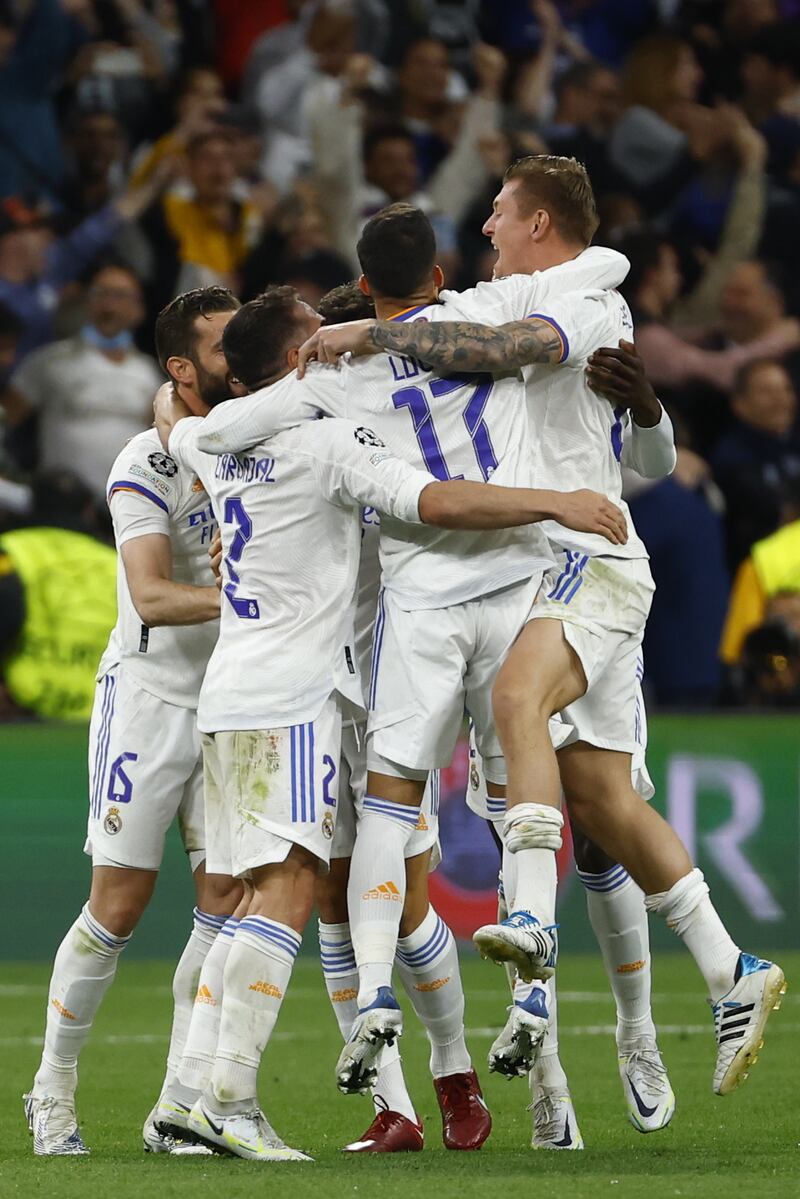 Real Madrid's players celebrate their victory. EPA