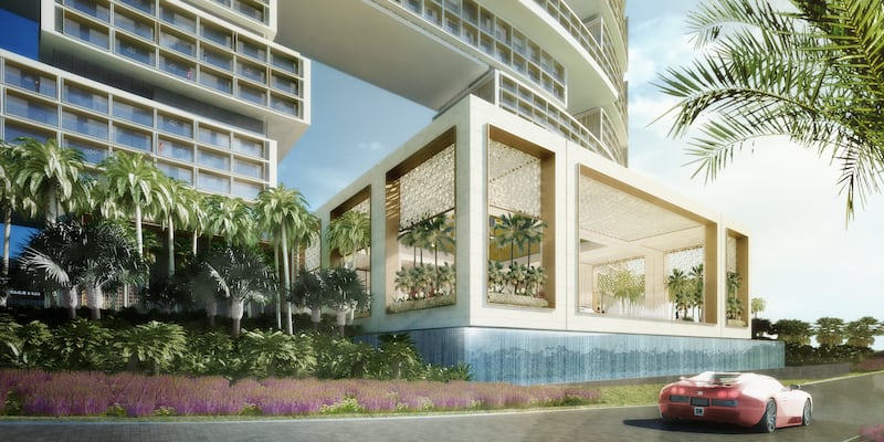 The exterior of the much-anticipated luxury hotel