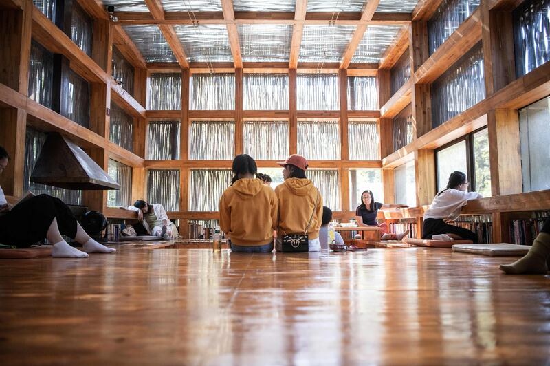 People read at Liyuan Library on the outskirts of Beijing, China. AFP