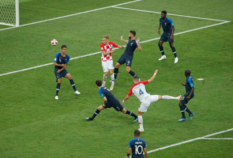 Croatia's Ivan Perisic scores their first goal. Reuters