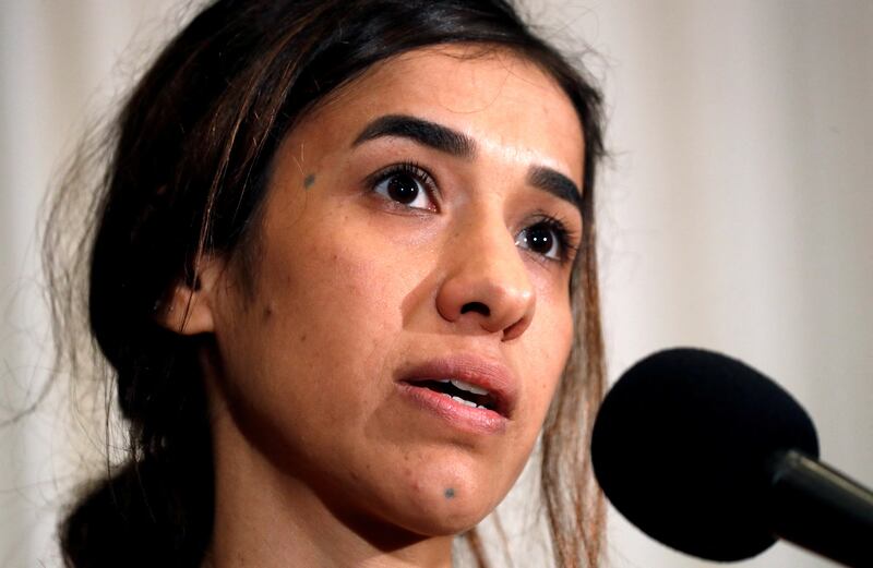 Nobel prize winner Nadia Murad is among hundreds of people taking civil action against cement company Lafarge, which helped to fund ISIS. Reuters