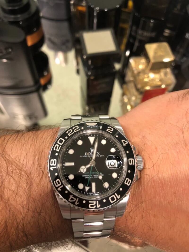 A Rolex GMT Master II with a black dial. Photo: Rolex