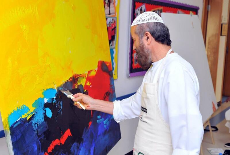 The Emirati artist Abdul Qader Al Rais was part of the 2013 Dubai International Art Symposium. Courtesy Rashid Centre for the Disabled