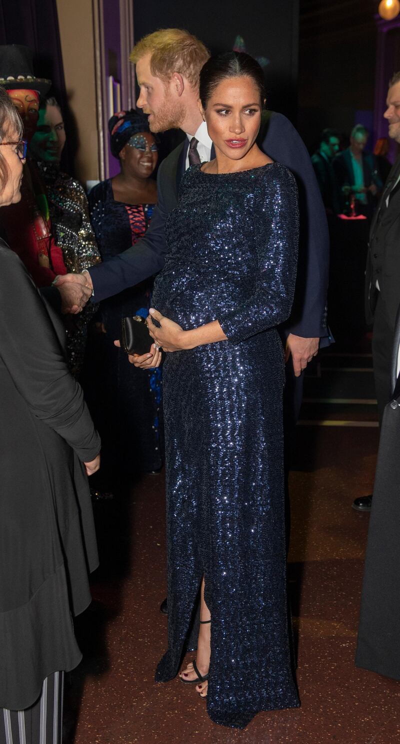 LONDON, ENGLAND - JANUARY 16: Prince Harry, Duke of Sussex and Meghan, Duchess of Sussex attend the Cirque du Soleil Premiere Of "TOTEM" at Royal Albert Hall on January 16, 2019 in London, England. (Photo by Paul Grover - WPA Pool/Getty Images)