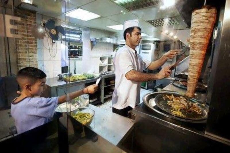 Shawarmas are a favorite among locals and expats, which makes them popular among many eateries such as Sannine Restaurant on Hamdan Street in Abu Dhabi.