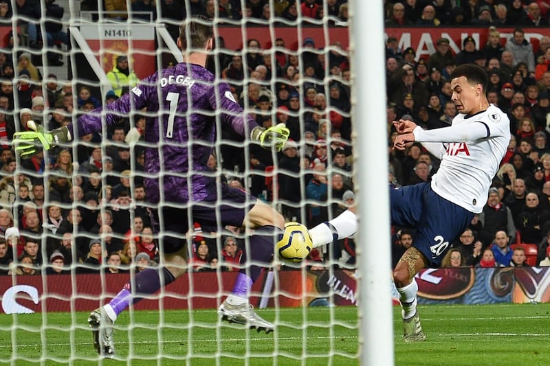 Tottenham midfielder Dele Alli scores his team's equalising goal. AFP