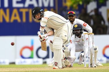 BJ Watling on his way to his half century for New Zealand against Sri Lanka in Galle. AFP