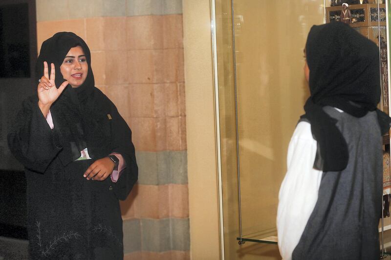 Sharjah Museums Authority is training staff in sign language to make for a more welcoming experience for those with hearing impairments. Courtesy Sharjah Museums Authority