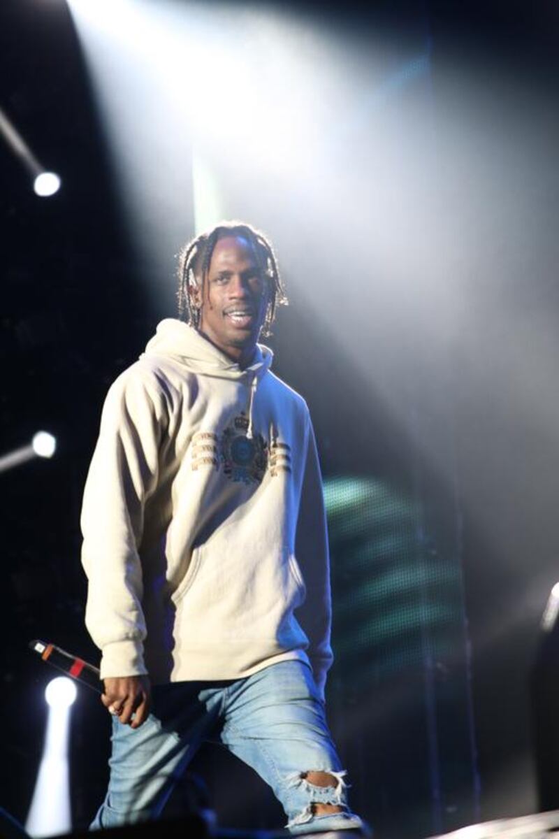 Travis Scott entertains the crowd at Beats on the Beach. Navin Khianey for The National