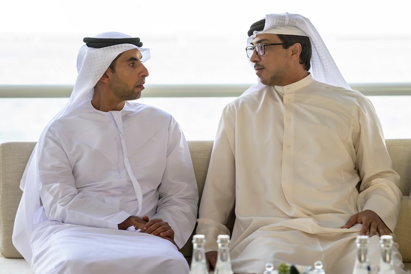 Sheikh Mansour bin Zayed, UAE Deputy Prime Minister and Minister of the Presidential Court, with Sheikh Khaled bin Zayed.