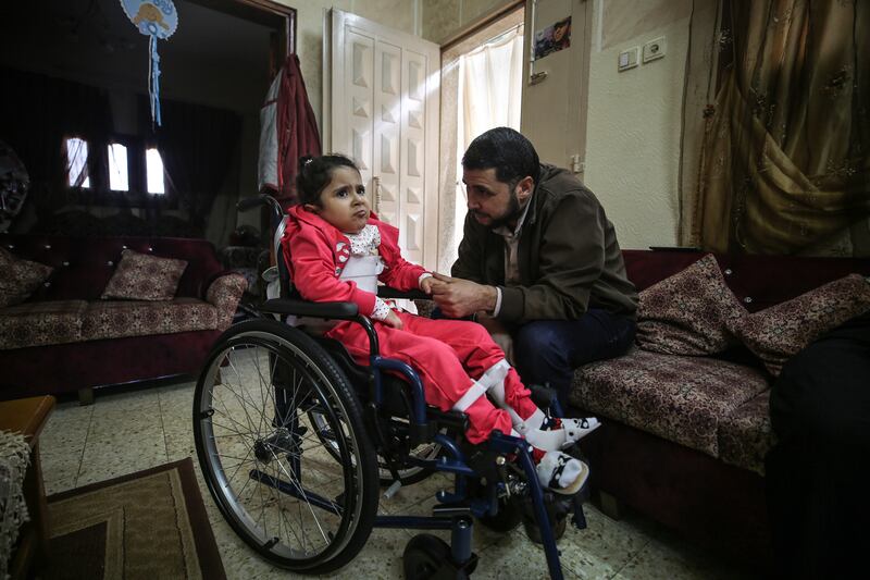 Zaher didn't see his daughter for six months while she was being treated in Jordan.