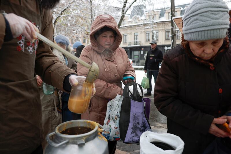 People in Ukraine have faced food and electricity shortages after attacks by Russian forces. Getty Images