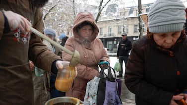 People in Ukraine have faced food and electricity shortages after attacks by Russian forces. Getty Images