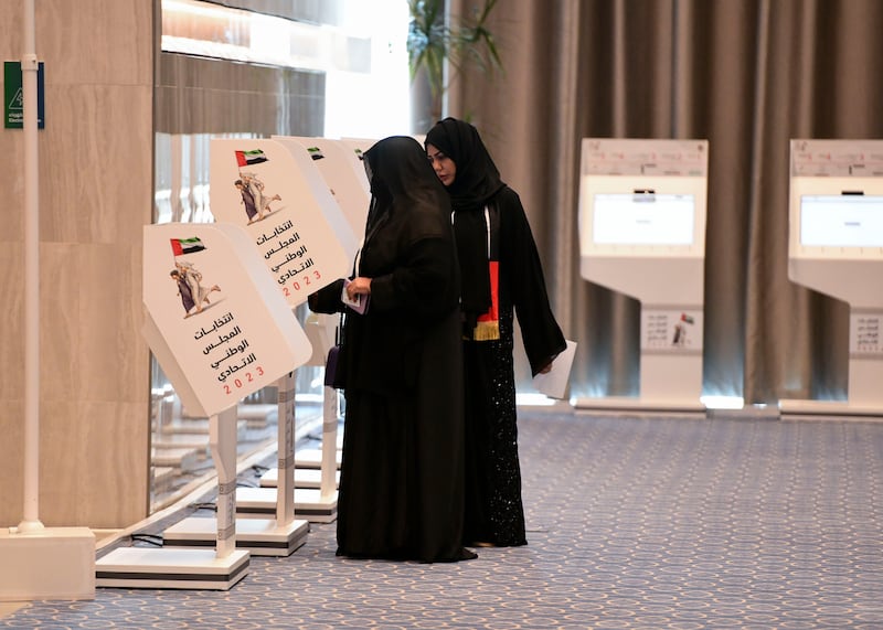 Early voting for the Federal National Council in Abu Dhabi. Khushnum Bhandari / The National 
