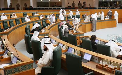 Kuwait MPs attending a parliamentary session at the National Assembly in Kuwait City in March.  AFP