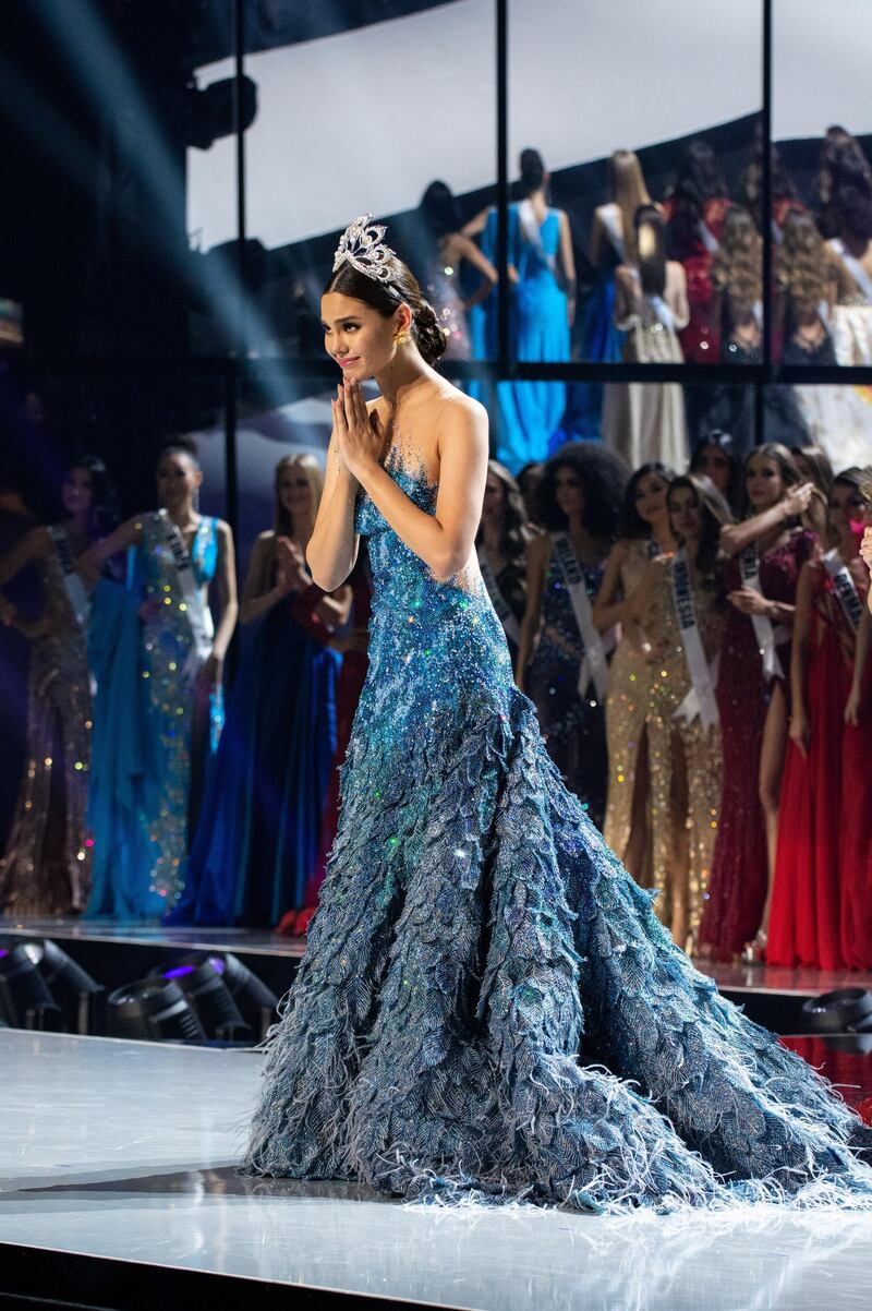 Catriona Gray takes her final walk as Miss Universe 2018 during The MISS UNIVERSE® Competition airing on FOX at 7:00 PM ET on Sunday, December 8, 2019 live from Tyler Perry Studios in Atlanta. Contestants from around the globe have spent the last few weeks touring, filming, rehearsing and preparing to compete for the Miss Universe crown. HO/The Miss Universe Organization