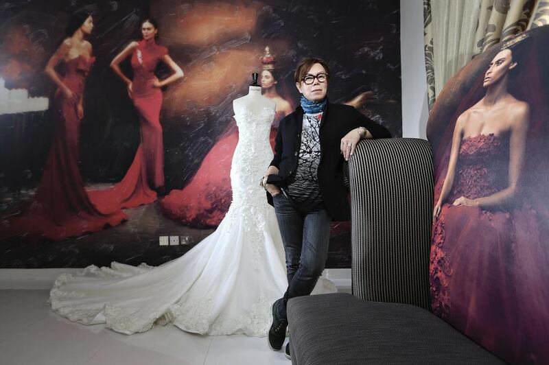 The fashion designer Ezra Santos at his atelier. Sarah Dea / The National