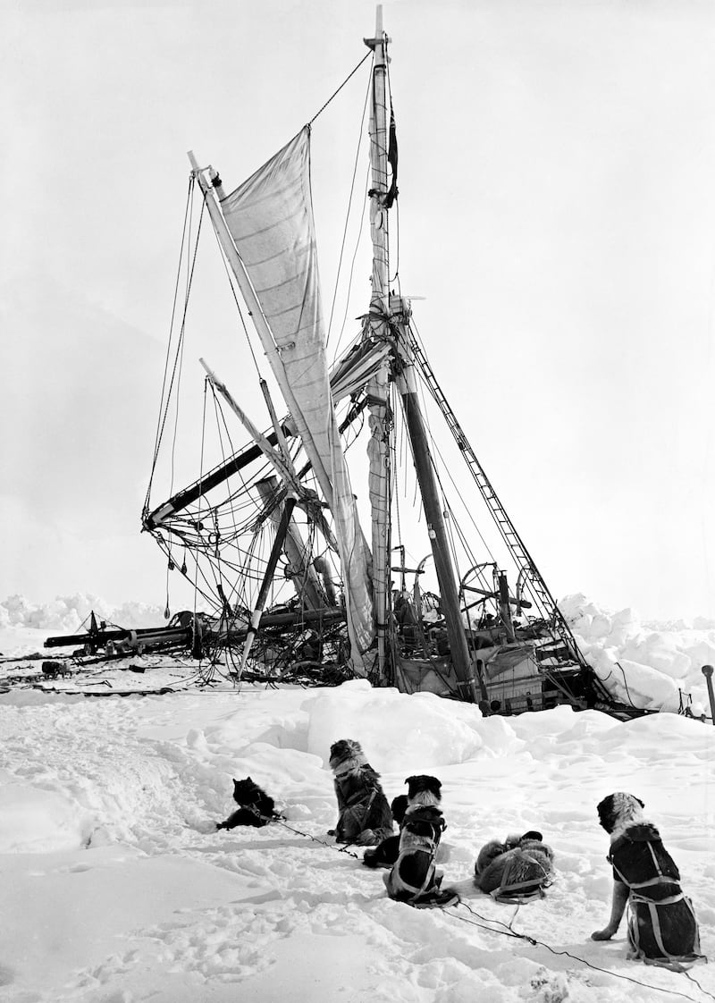 Pack ice closes in to seize the ship in its clutches.