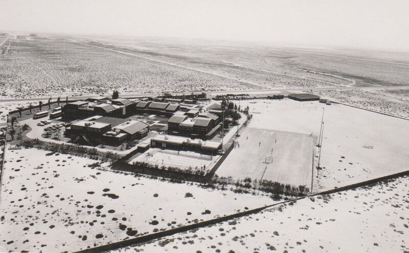 Dubai College as seen from above in 1982.