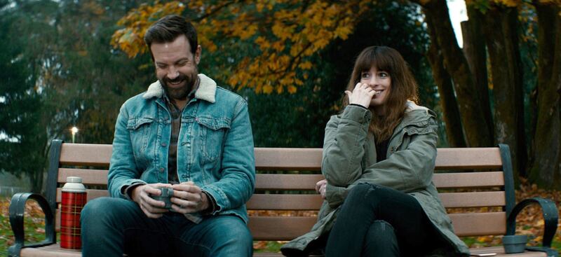 Jason Sudeikis and Anne Hathaway in Colossal. Neon via AP Photo