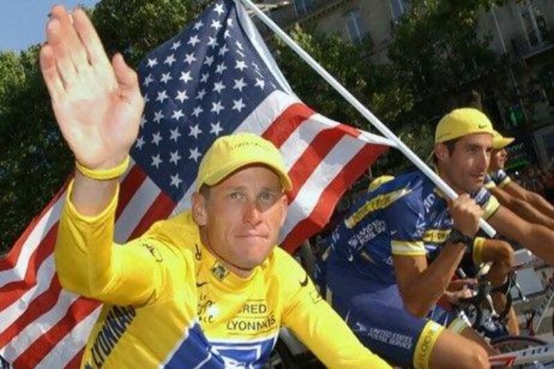 Armstrong won his sixth Tour de France title in 2004, above, and even dragged an insurance firm to court after they withheld his bonus when doping claims emerged. That money is being sought back.