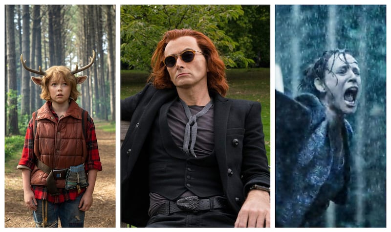 From left: 'Sweet Tooth', 'Good Omens' and 'The Rain' all showcase the apocalypse on the small screen, with viruses carried in the clouds and human hybrids replacing zombies as the end-of-the-world method of choice. Photos: Netflix, Amazon Prime Studios