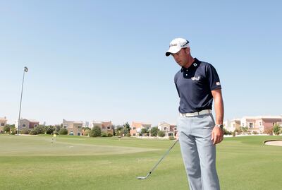 Dubai, United Arab Emirates - November 11,2013.  Justin Parsons, PGA ( Director of Instruction, Butch Harmon School of Golf ) in action, at the Els Club.  ( Jeffrey E Biteng / The National )  Editor's Note; John M reports. *** Local Caption ***  JB111113-Justin08.jpg