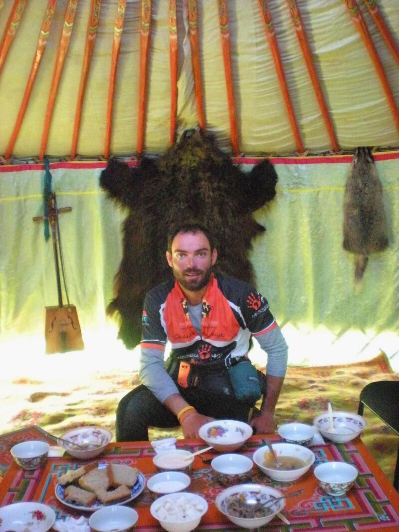 Handout image showing Charles van Wyck, joint winner of the 2009 Mongol Derby. Courtesy of The Adventurists. For travel story about Mongol Derby